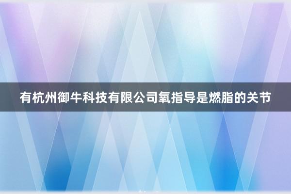 有杭州御牛科技有限公司氧指导是燃脂的关节